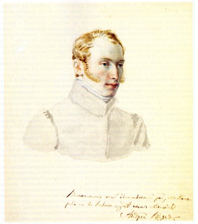 Portræt af decembrist baron Andrei von Rosen 1799-1884, 1832 af Nikolai Alexandrovich Bestuzhev