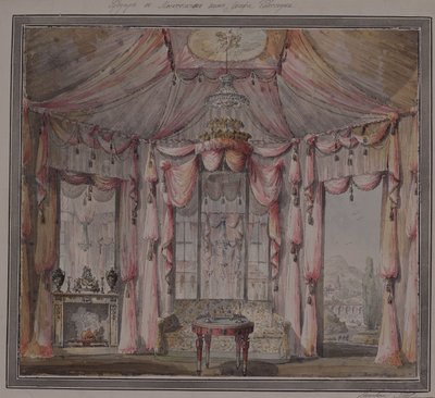 Indretning af boudoiret i Greve Bezborodko-huset i Moskva, 1790
