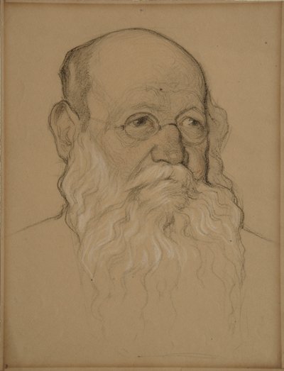 Portræt af den revolutionære grev Pyotr A. Kropotkin 1842-1921, 1920-1921 af Nikolai Andreevich Andreev