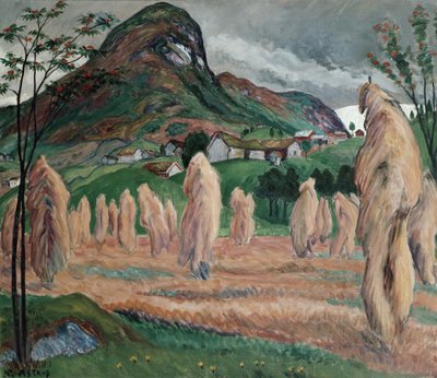 Efterårsfugt og vandrende skiver på en stang af Nikolai Astrup
