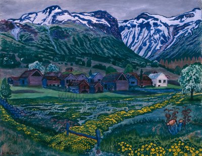 Smørblomst aften af Nikolai Astrup