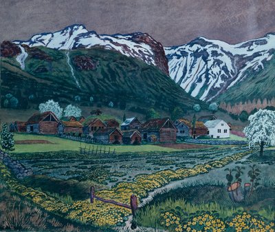 Smørblomst aften af Nikolai Astrup