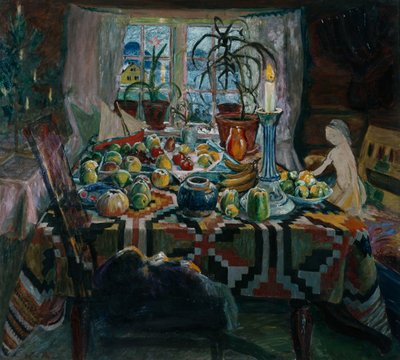 juledag (olie på lærred) af Nikolai Astrup