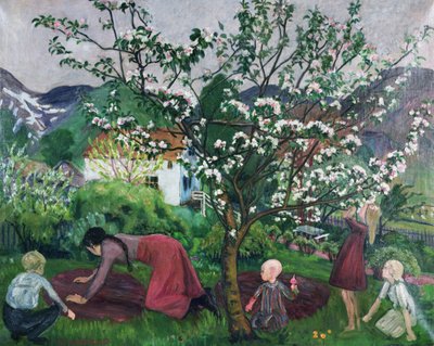 I haven, ca. 1914-15 (olie på lærred) af Nikolai Astrup