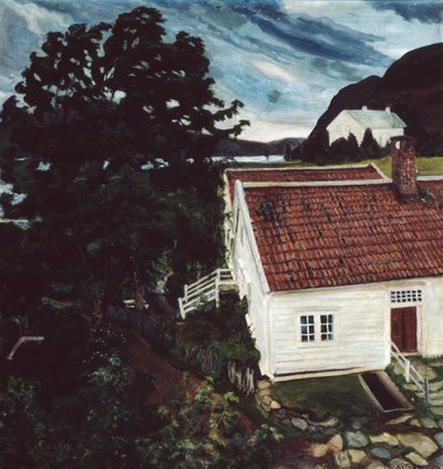 Jolster, ny og gammel præstegård af Nikolai Astrup
