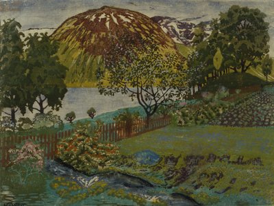 Juninat i haven (olie på lærred) af Nikolai Astrup