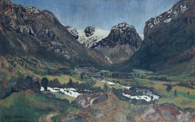 Juninat i bjerglandsbyen af Nikolai Astrup