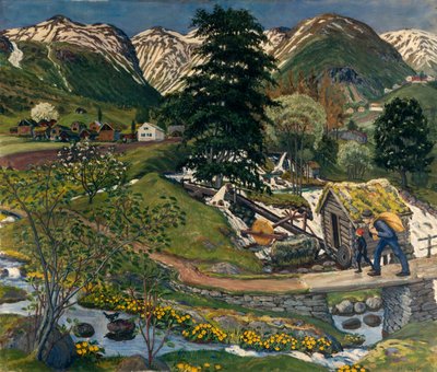 Kvennagong and Jolster yard af Nikolai Astrup