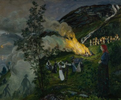 Midsommerbrand af Nikolai Astrup