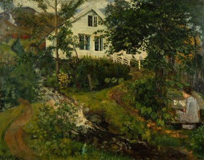 Den gamle præstegård, før 1908 (olie på lærred) af Nikolai Astrup