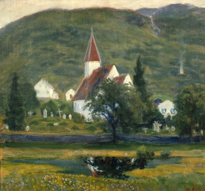 Ålhus kirke, midsommer (maleri) af Nikolai Astrup