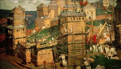 Opbygning af en by af Nikolai Konstantinowitsch Roerich
