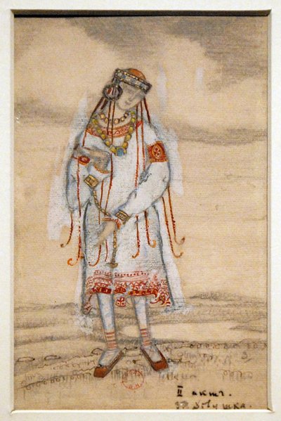 Kostumedesign til balletten The Rite of Spring Le Sacre du Printemps af I. Stravinsky, 1912 af Nikolai Konstantinowitsch Roerich