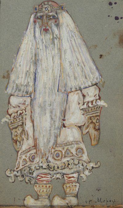 Ded Moroz. Kostumedesign til teaterstykket Snow Maiden af A. Ostrovsky, 1912 af Nikolai Konstantinowitsch Roerich