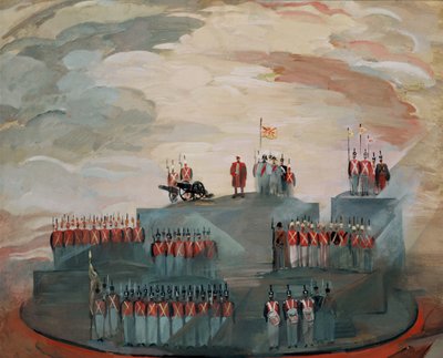 Scenedesign til operaen Krig og Fred af S. Prokofiev, 1981 af Nikolai Nikolayevich Zolotaryev