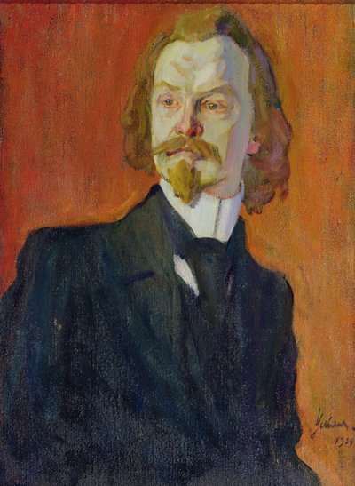Portræt af Konstantin Balmont af Nikolai Pavlovich Ulyanov