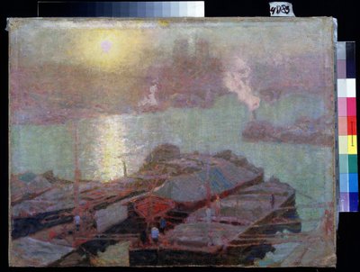 Seinen i Paris (Seinen i Paris). Maleri af Nikolai Vasilyevich Dosekin (1863-1935). Olie på lærred, 48,2 x 63,7 cm af Nikolai Vasilyevich Dosekin