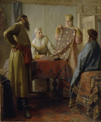 Scene fra hverdagen i det 17. århundrede, midten af det 19. århundrede. af Nikolai Vasilyevich Nevrev