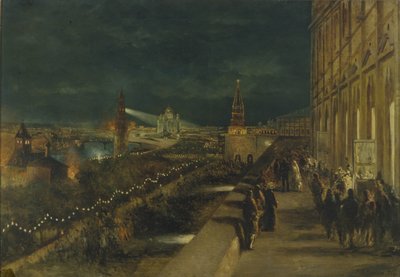 Belysning af Moskva i anledning af kroningen af kejser Alexander III den 15. maj 1883 af Nikolai Yegorovich Makovsky