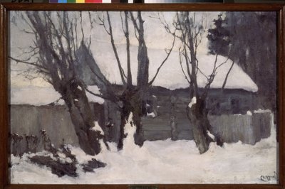 Hiver. Peinture af Nikolay Nikolevich Sapunov (Sapunov) (1880-1912), huile sir toile af Nikolaj Nikolaevic Sapunov