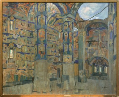 Interiør af kirken i Makarios Scheltowodski Trinity Monastery i Makarjewo af Nikolaj Pawlowitsch Uljanow