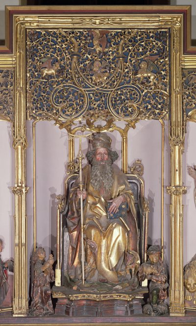 Isenheim altertavle, Sankt Antonius Eremitten, ca. 1490 (guldmaling på træ) af Nikolaus Hagenauer
