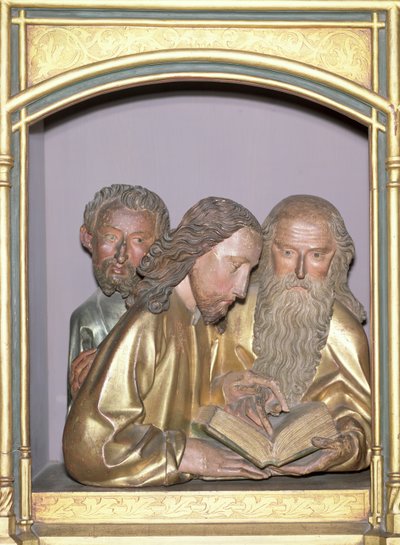 Skt. Jakob den Lille, Skt. Filip og Skt. Barnabas, fra Isenheim-altertavlen, ca. 1490 (malet træ) af Nikolaus Hagenauer
