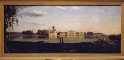Udsigt over Ostankino-ejendommen (Moskva, Rusland). Maleri af Nikolai Ivanovich Podklyuchnikov (1813-1877), olie på lærred af Nikolay Ivanovich Podklyuchnikov