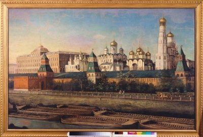 Udsigt over Kreml i Moskva. Maleri af Nikolai Ivanovich Podklyuchnikov (1813-1877), olie på lærred. 1800-tallet russisk kunst. State United Museum Center i Kreml, Moskva. af Nikolay Ivanovich Podklyuchnikov