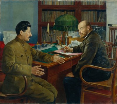 Lenin og Stalin, 1938 af Nikolay Ivanovich Shestopalov