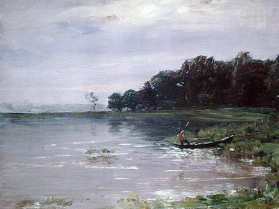 Landskab med båd, aften af Nikolay Nikanorovich Dubovskoy