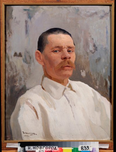Portræt af forfatteren Maxime Gorki (Gorky) (1868-1939) af Nikolay Pavlovich Shlein