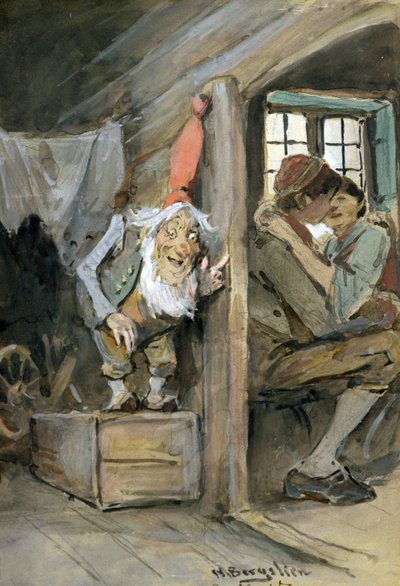 Be Lurking (akvarel på papir) af Nils Bergslien