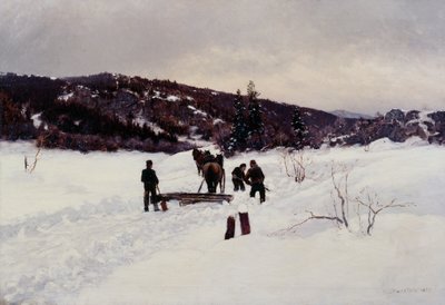 Rydder sne væk af Nils Hansteen