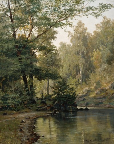 Skovsøen (oliemaleri) af Nils Hansteen