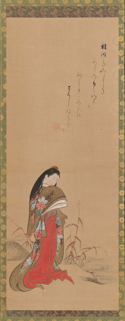 Lady Ise ved flodbredden, slutningen af det 18. århundrede. af Nishikawa Sukenobu