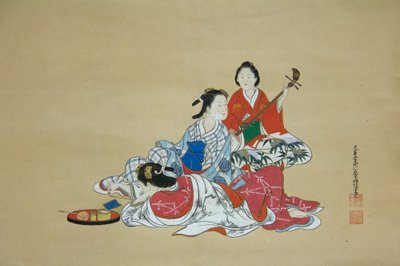 Tre skønheder, 1700-tallet. af Nishikawa Sukenobu