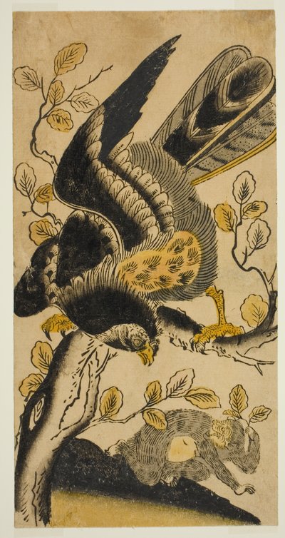 Ørn og Abe af Nishimura Shigenaga