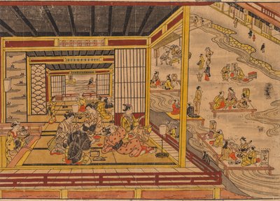 Tehus ved siden af Kamo-floden i Kyoto af Nishimura Shigenaga