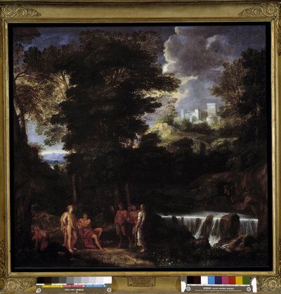 Marsyas spiller fløjte før Apollo og Midas Satyren trodser guden Apollo, kongen af lyra før kong Midas og muserne af Noël Coypel