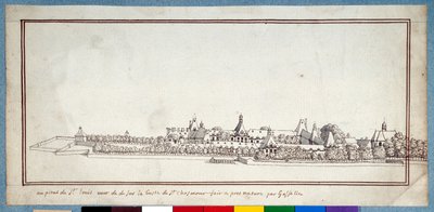 The Hospital of St Louis (pen og blæk med vask på papir) af Noel Gasselin