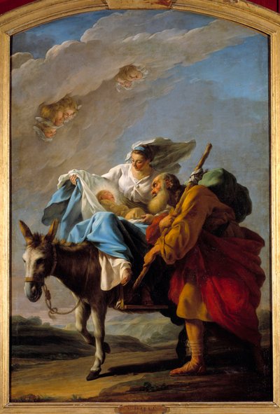 Flyveturen til Egypten. Maleri af Christmas Halle (1711-1781) af Noel Halle