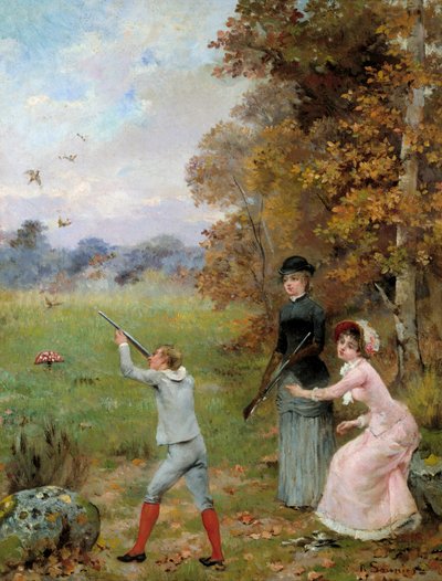 Den lille jæger-maleri af Noel Saunier (1847-1890) 1800-tallets privatsamling af Noel Saunier