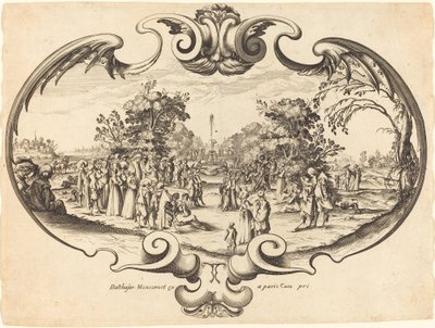 Design til en fan: Høviske figurer i et landskab af Noël Cochin