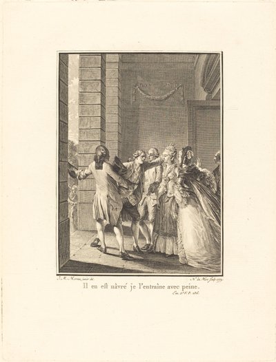 Han er ked af det, jeg træner ham med besvær af Noël Le Mire after Jean Michel Moreau
