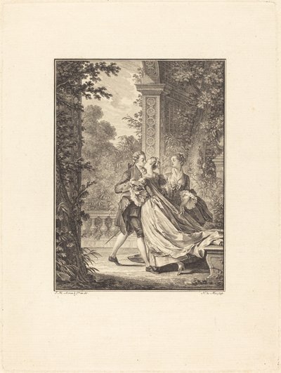 Uden at forstå noget af dette mysterium af Noël Le Mire after Jean Michel Moreau