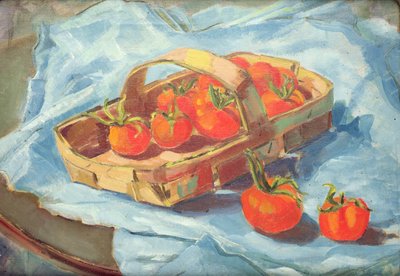 Basket of Tomatoes, ca. 1936 (olie på lærred) af Nora Summers
