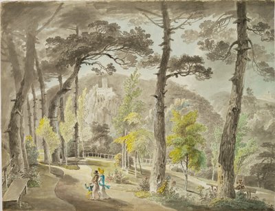 Promenade i Hinterbruehl-dalen, et meget populært udflugts- og ferieområde syd for Wien (watercorlour) af Norbert Bittner