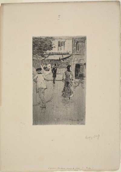 Avenue Trudaine på en regnvejrsdag af Norbert Goeneutte