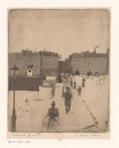 Udsigt over Pont Neuf i Paris Le Pont Neuf (titel på objekt) af Norbert Goeneutte
